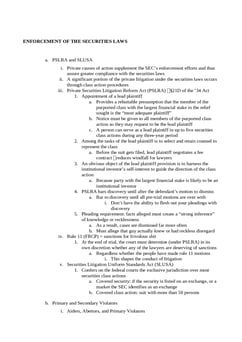 Securities Regulations (Duke Cox) Outlines