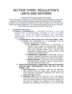 Legislation & Regulation Outlines