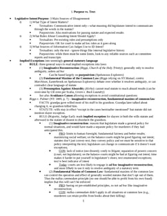 Legislation (Statutory Interpretation) Outlines